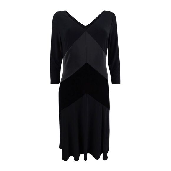 Lauren by Ralph Lauren Women's Mixed-Media Dress - Black - Picture 1 of 2